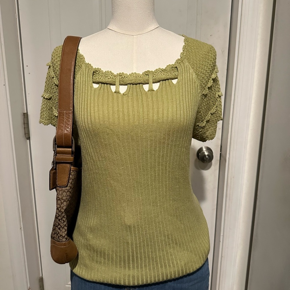 Y2K Green Knit Women's Top